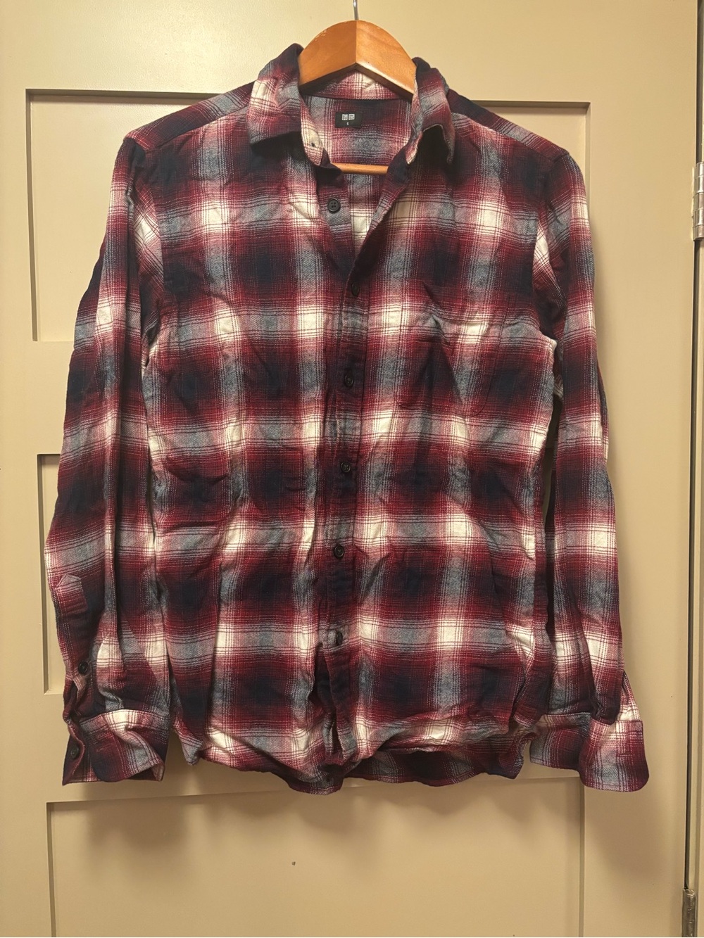 UNIQLO Flannel Button Down Tartan Plaid Shirt Relaxed